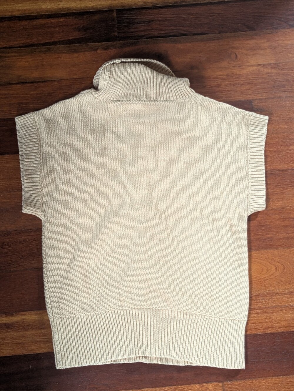 Talbots Cream Cable Turtleneck Short-Sleeve Sweater - Picture 4 of 4